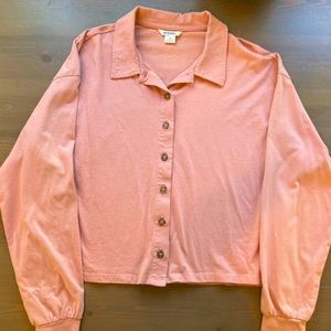 Pink button up shirt